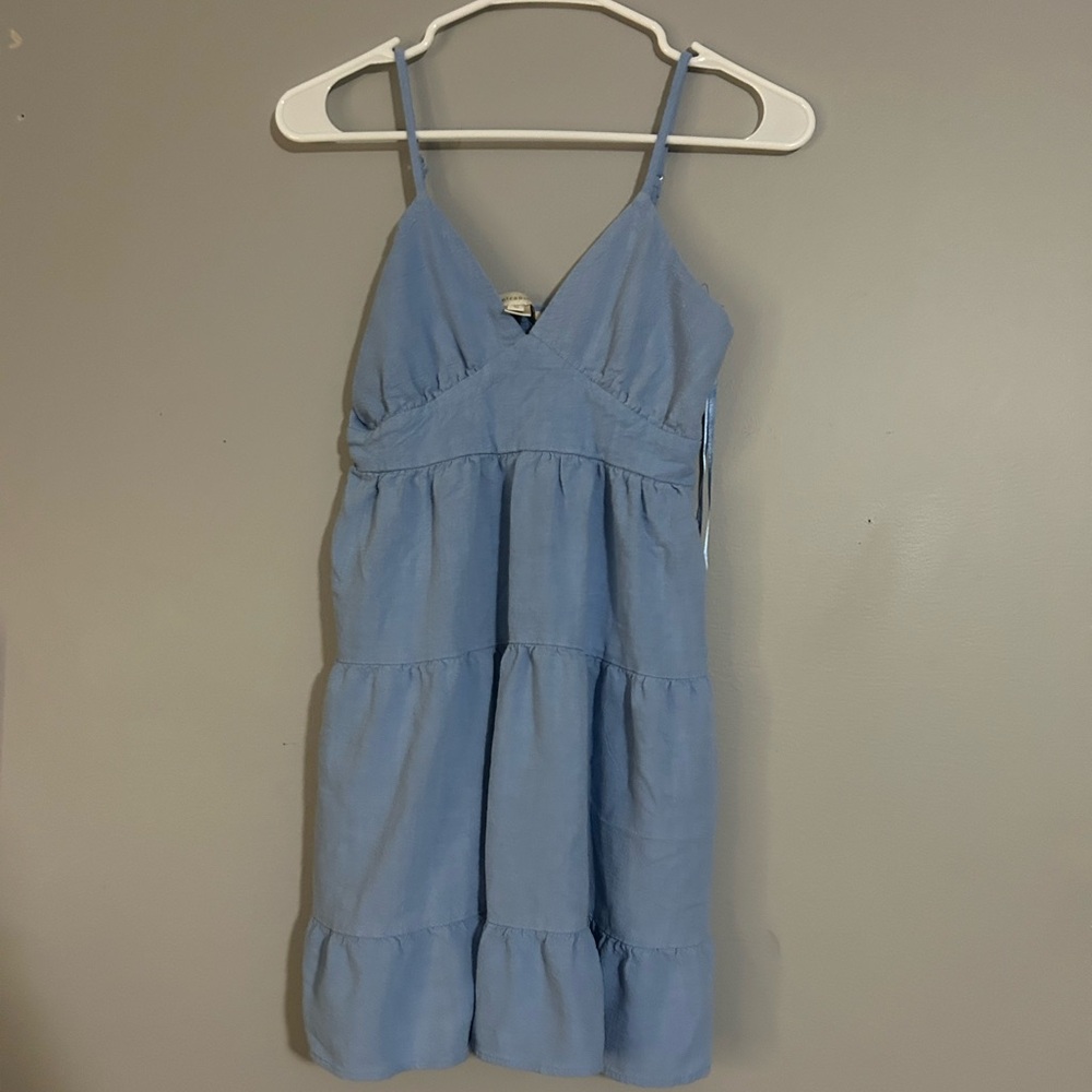 Monteau Sky Blue V-Neck Dress
